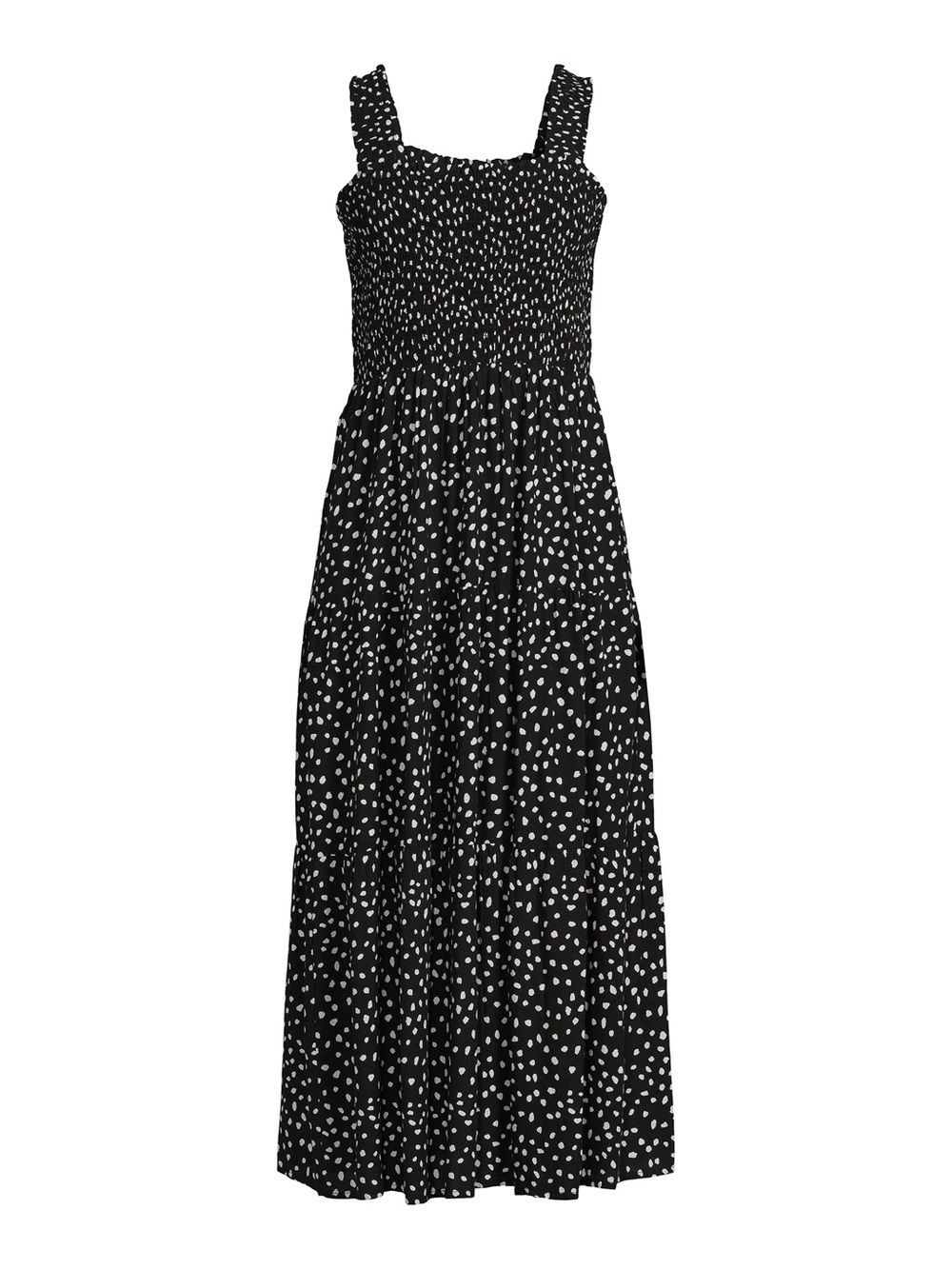 beachlunchlounge Black and White Polka Dot Midi Dress